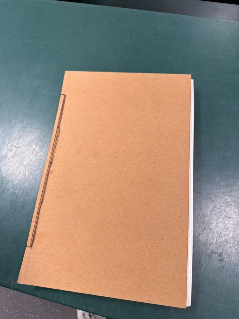 This notebook was made out of an old 11X14 Bristol pad.