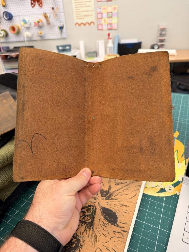 Interior of my original notebook from September Leather
