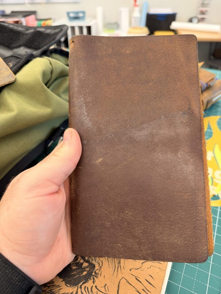 Front of my original notebook from September Leather